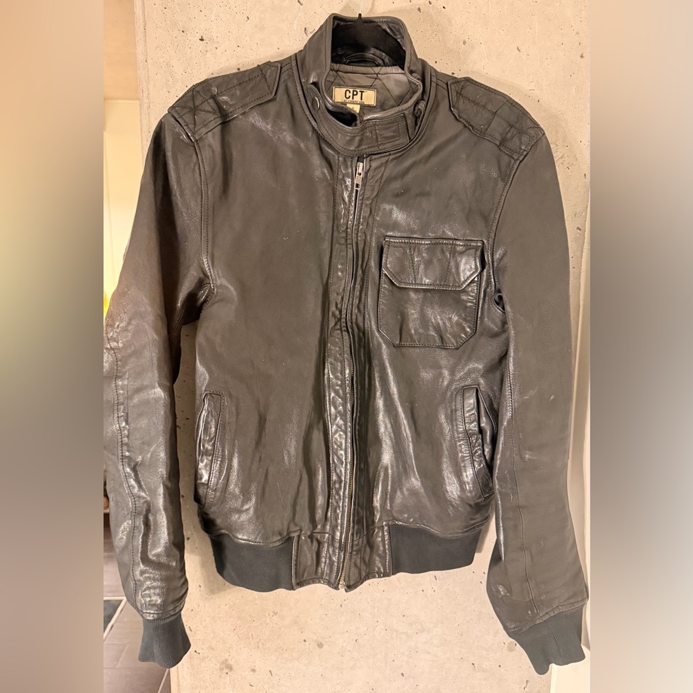 Cockpit USA CPT Genuine Leather Aviator Bomber Jacket – Men’s Small
